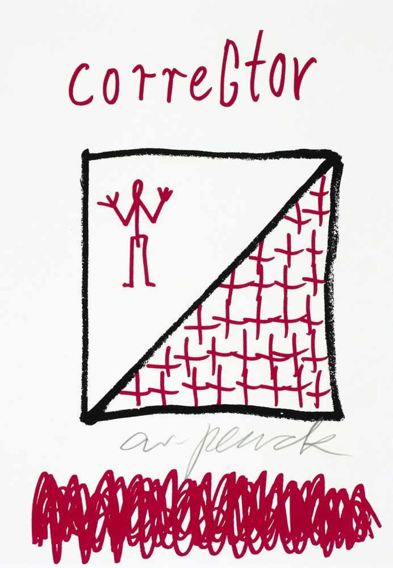 A. R. Penck. Princip und Corrector. Zehn Farbserigraphien. 1970/1992. 29,7 : 21,0 cm. Signiert. - Image 4 of 4