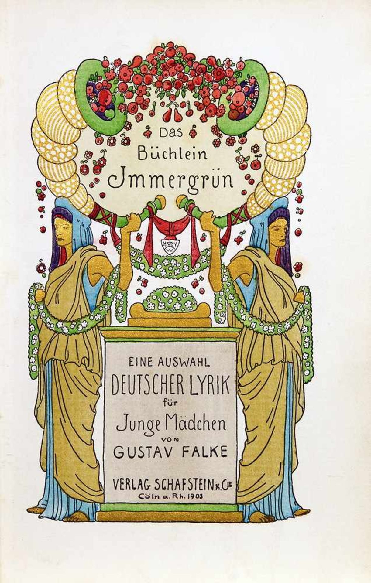 Heinrich Vogeler - Gustav Falke. Das Büchlein Immergrün. Eine Auswahl deutscher Lyrik für Junge - Bild 2 aus 2