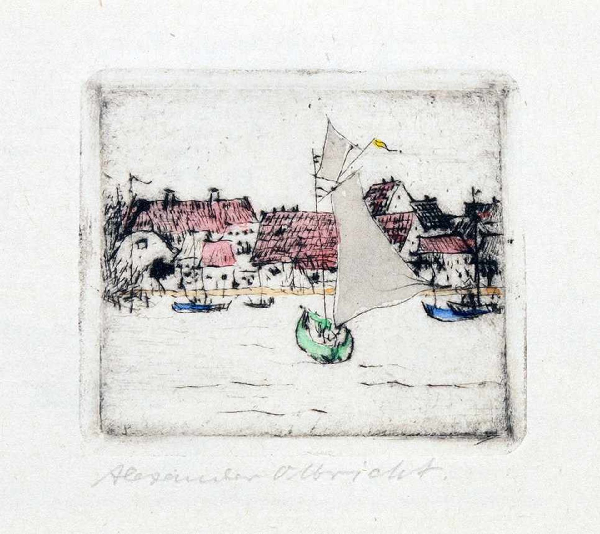Alexander Olbricht. Dreissig Radierungen. Weimar, Reiher 1923. 30 Radierungen und eine - Bild 5 aus 6