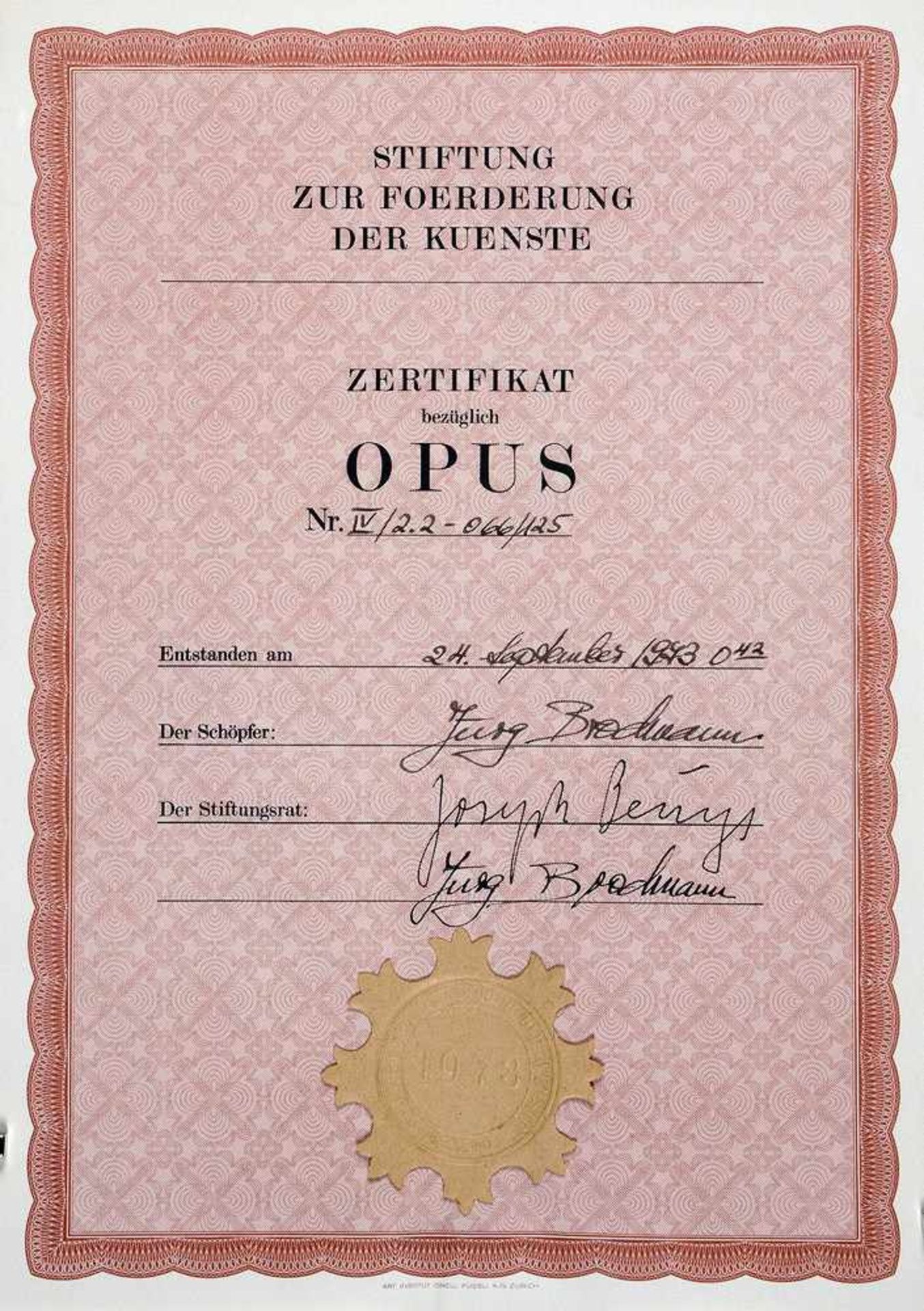 Joseph Beuys. Fettbriefe. Multiple (Papier, Druckfarbe, Fett). 1973. 29,6 : 21,0 cm. Signiert.