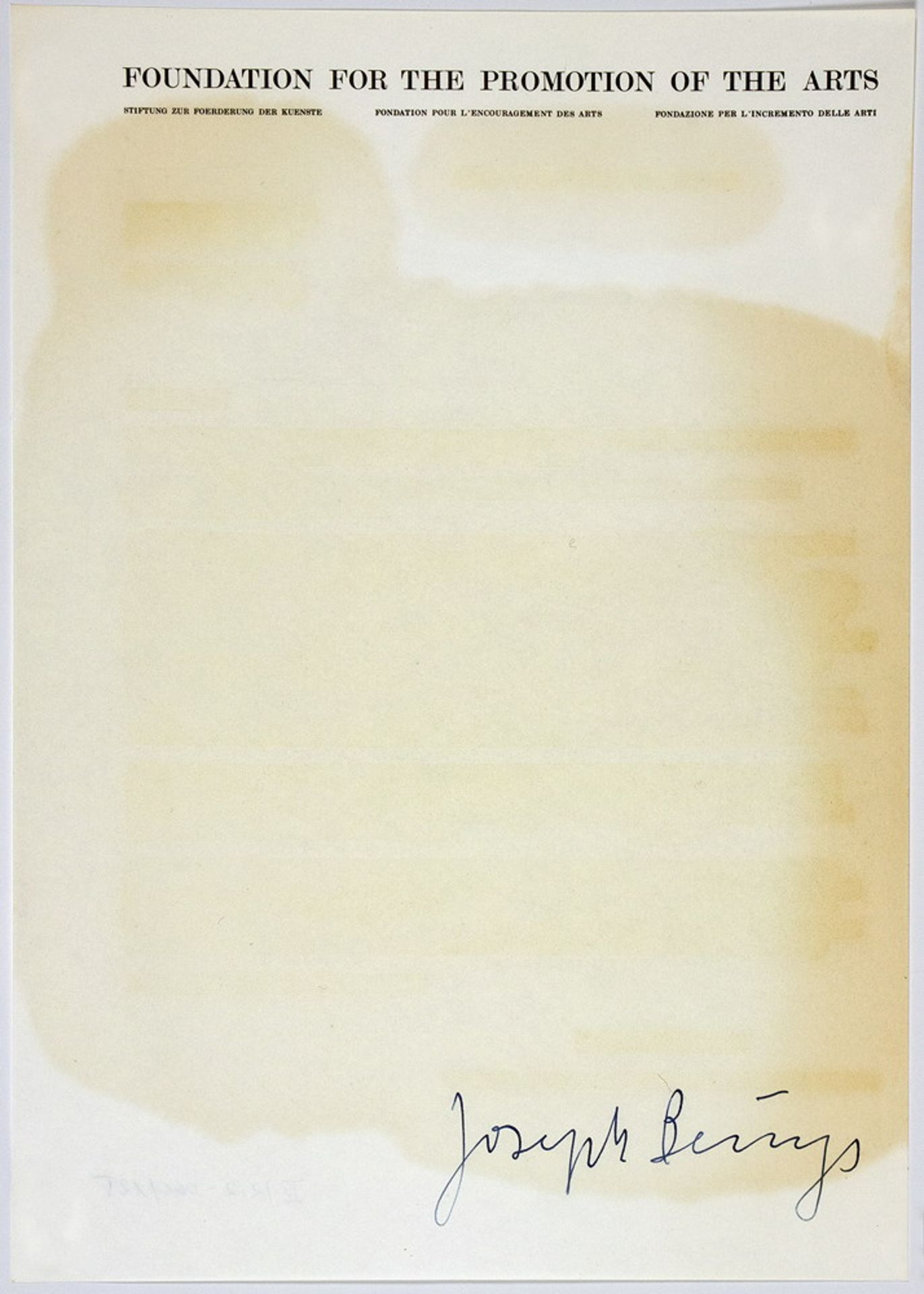 Joseph Beuys. Fettbriefe. Multiple (Papier, Druckfarbe, Fett). 1973. 29,6 : 21,0 cm. Signiert. - Image 4 of 4