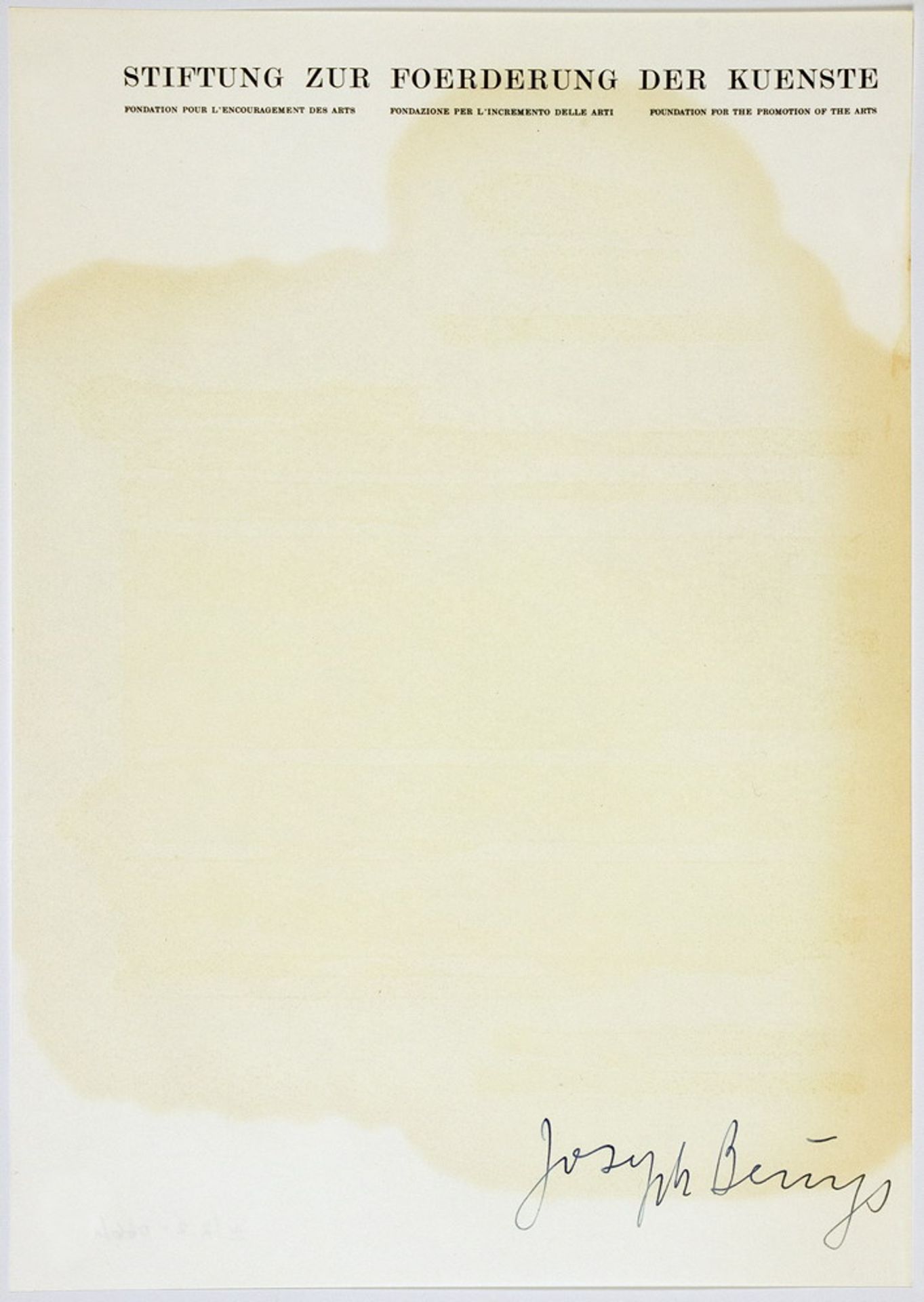 Joseph Beuys. Fettbriefe. Multiple (Papier, Druckfarbe, Fett). 1973. 29,6 : 21,0 cm. Signiert. - Image 3 of 4