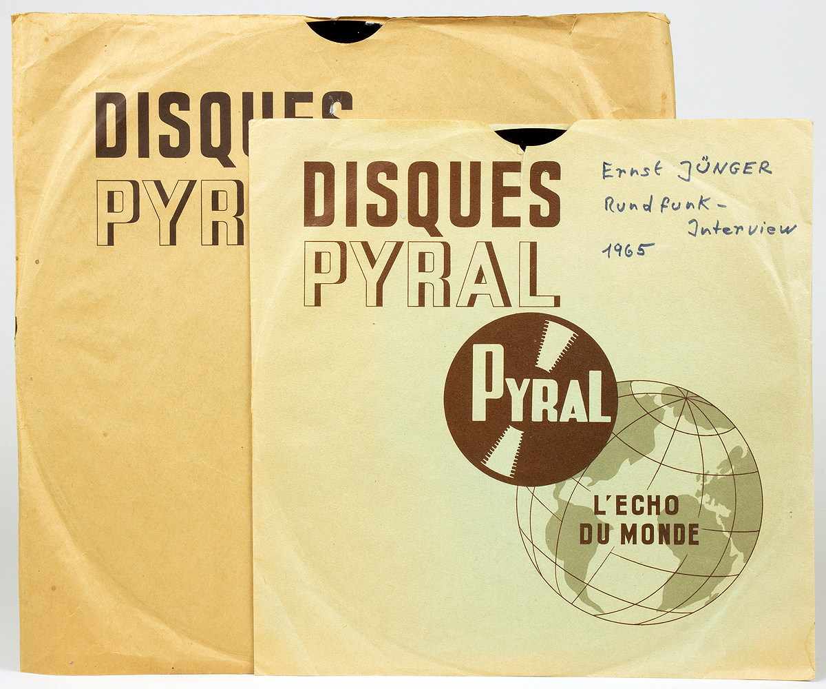 Ernst Jünger. Rundfunk-Interview 1965. - [Ohne Titel]. Zwei »Disque ...