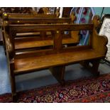 2 PITCH PINE PEW WITHOUT KNEELER