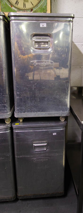 2 GRUNDY BINS ON CASTORS