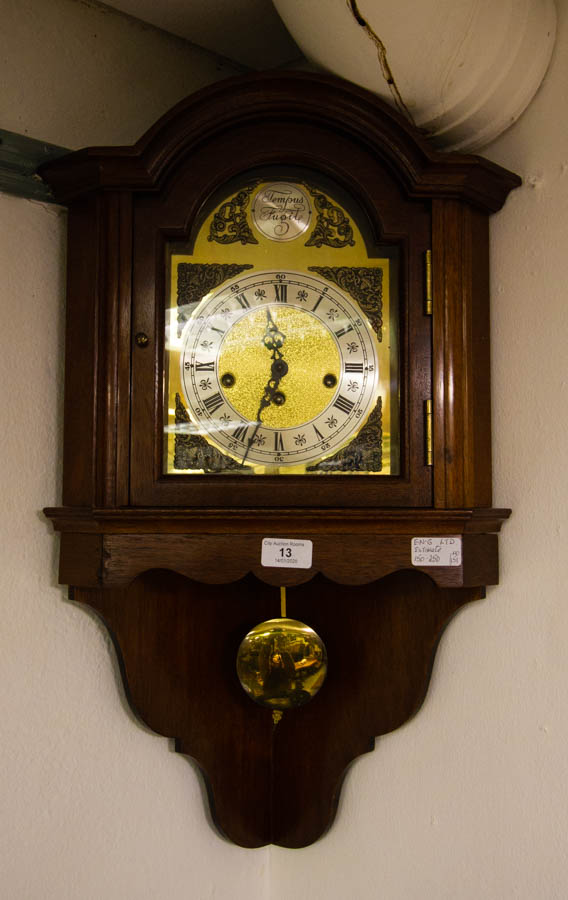 MAHOGANY CARVED WALL CLOCK