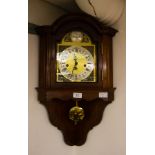 MAHOGANY CARVED WALL CLOCK