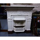 NEAT CAST IRON FIRE PLACE - COMPLETE