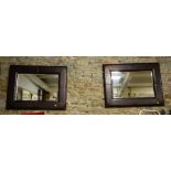2 LEATHER FRAME MIRRORS