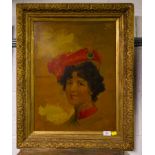 ORNATE FRAMED PAINTING OF LADY