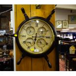 SHIPS WHEEL WORLD CLOCK