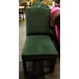 8 GREEN UPHOLSTERED DINING CHAIRS