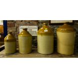 4 ASSORTED STONEWARE JARS