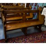 1 PITCH PINE PEW + KNEELER