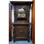 CARVED OAK COURT CABINET