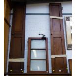 PAIR OF PITCH PINE SHUTTERS + WINDOW 68" X 12.