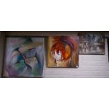 3 UNFRAMED CANVAS PAINTINGS