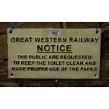 CAST IRON RAILWAY SIGN