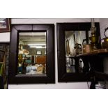 2 LEATHER FRAME MIRRORS