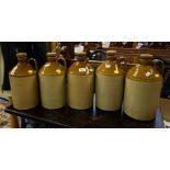 SET OF 5 WHISKEY STONEWARE JARS