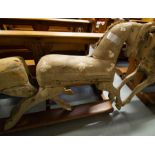 2 ANTIQUE TIMBER FAIRGROUND HORSES AF