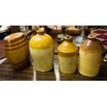 4 ENGLISH STONEWARE JARS