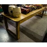 ANTIQUE PINE LONG TABLE 111" X 36"