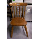 3 SPINDLE BACK CHAIRS + STOOL