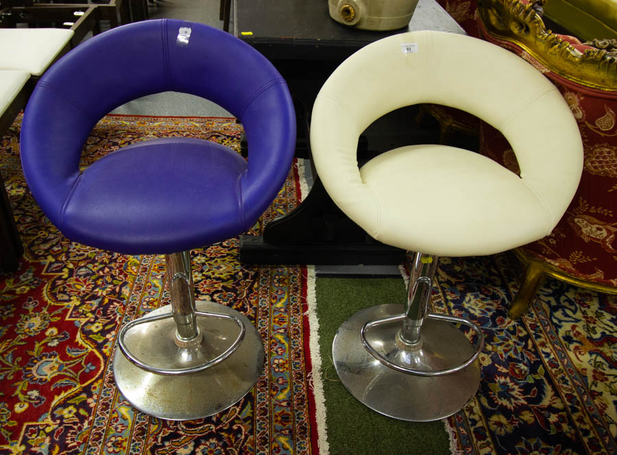 2 REVOLVING CHROME STOOLS