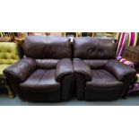 PAIR OF LEATHER RECLINING CHAIRS