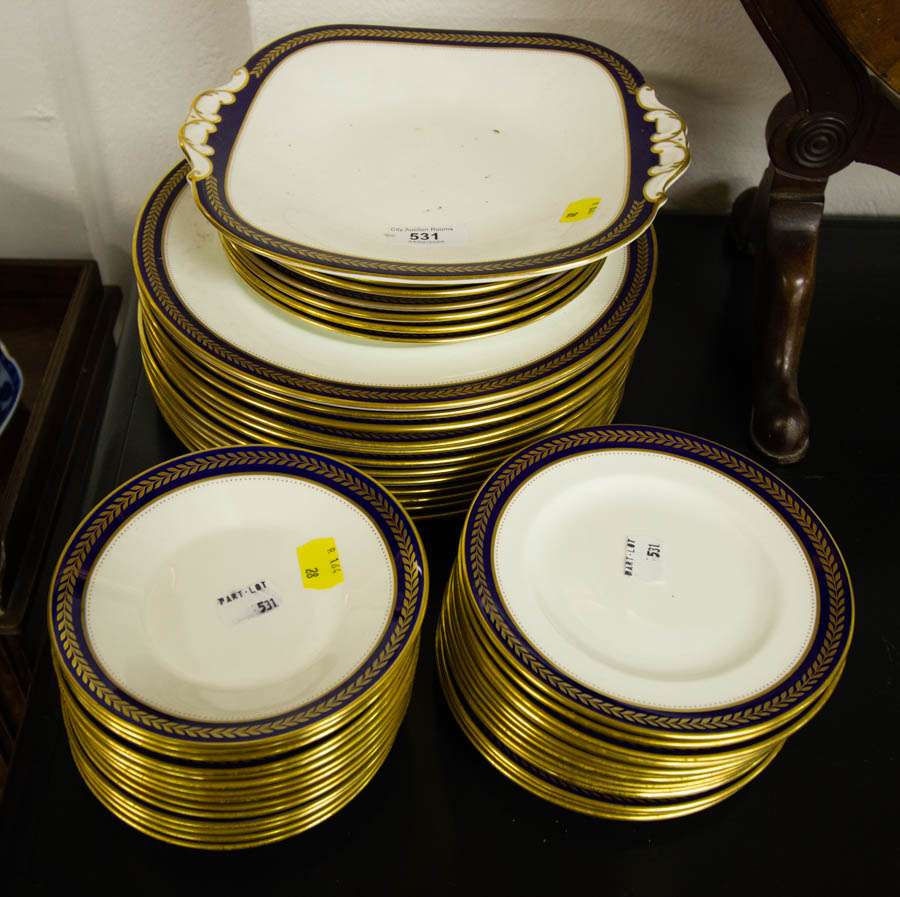 46 PIECE COALPORT "BLUE WHEAT" PART DINNER SERVICE