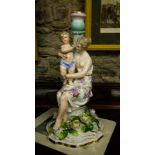 PORCELAIN CHERUB CANDLESTICK