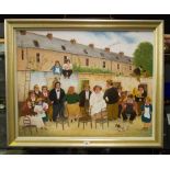 JOHN SCHWATSCHKE FERRYBANK WEDDING OIL ON CANVAS