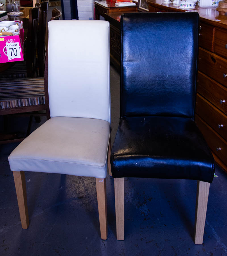 2 + 2 LEATHER STYLE DINING CHAIRS