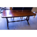 MAHOGANY LYRE END COFFEE TABLE.