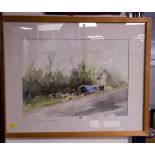 JACK OHARE WATERCOLOUR YESTERDAYS TRAVELLERS