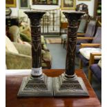 PAIR OF SILVER PLATED CANDLESTICKS