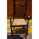 CARVED BOBBIN LEG CARVER CHAIR