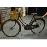 VINTAGE RALEIGH BIKE WITH BASKET + BROOKS SADDLE