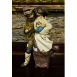 LLADRO FIGURE OF BOY + GIRL WITH DOG