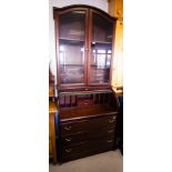 CYLINDER TOP BUREAU BOOKCASE