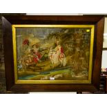 NEEDLEWORK PICTURE IN ANTIQUE FRAME
