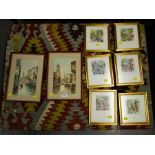 6 FRENCH PRINTS + 2 VENITICAN PICTURES