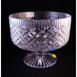 CUT GLASS STARBURST FOOTED VASE