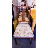 3 CARVED BACK MAHOGANY DINING CHAIRS