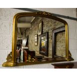 GILT BEVELLED OVERMANTLE MIRROR