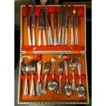 CANTEEN OF CUTLERY + 2 SILVER PLATED TRAYS