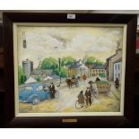 JOHN SCHWATSCHKE OIL ON CANVAS- THE STREET BALLYHALE 53 X 45