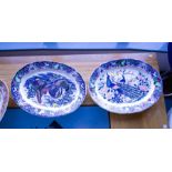 4 LARGE COLOURFUL PLATTERS