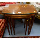 INLAID NEST OF MAHOGANY OCCASIONAL TABLES